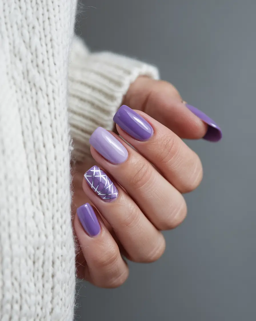 june nail art ideas 2025 Purple Lattice