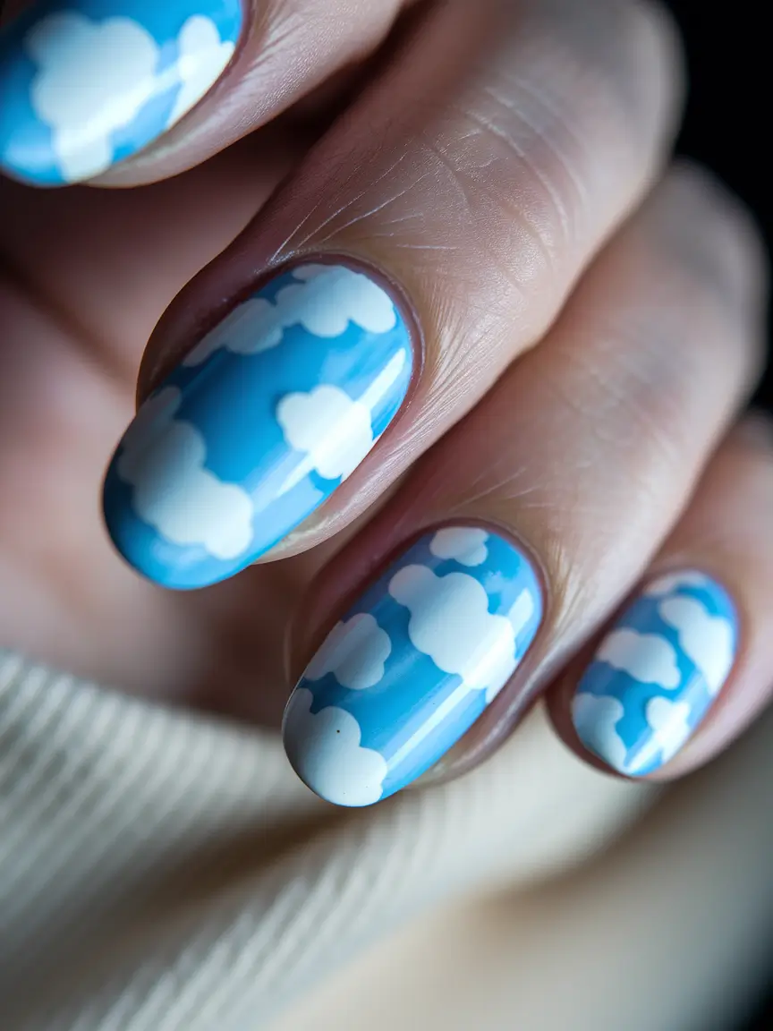 june nails color ideas Cloud Nine Blues