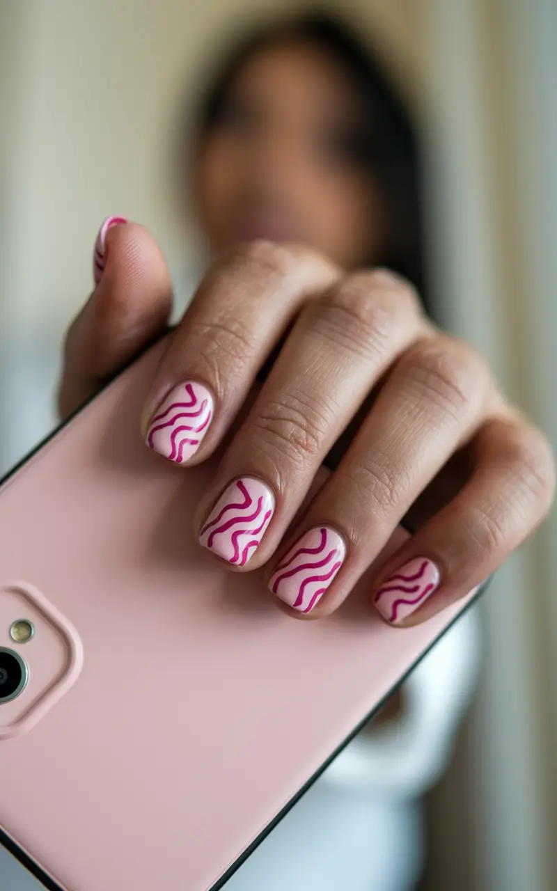 june nails color ideas Wavy Raspberry Lines
