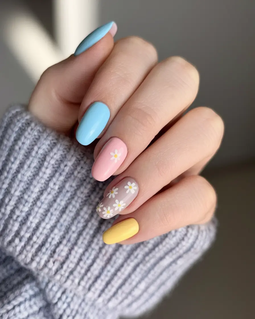 june nails color ideas Daisy Fields Forever