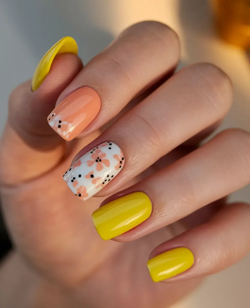 june nails color ideas Yellow Blossom Pop