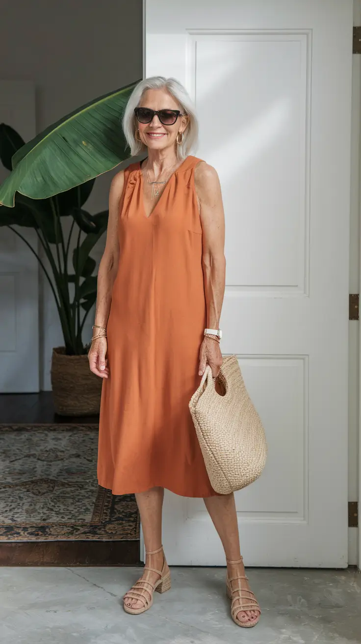 outfits women over 50 summer 2025 Earthy Tones for Easy Summer Days