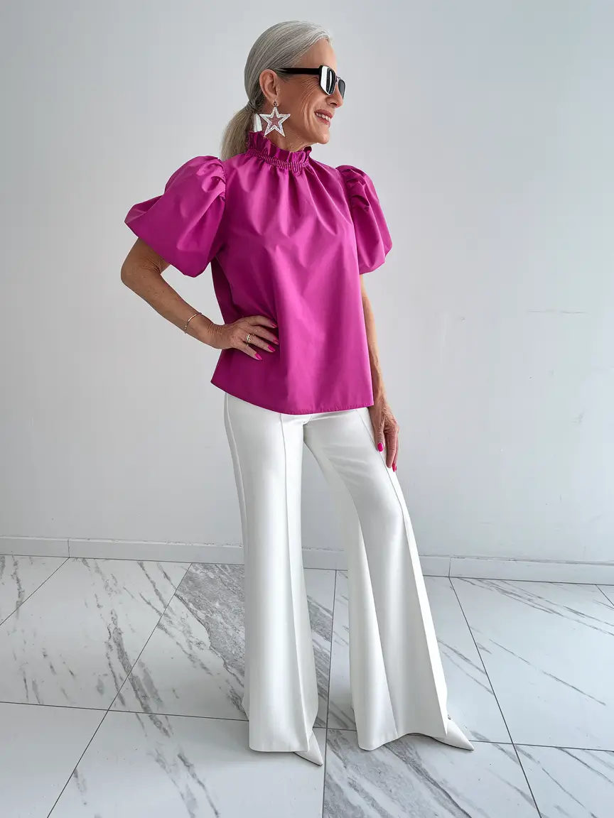 Outfits for Women Over 50 - Summer 2025 ideas Electric Fuchsia with a Kick of Flare