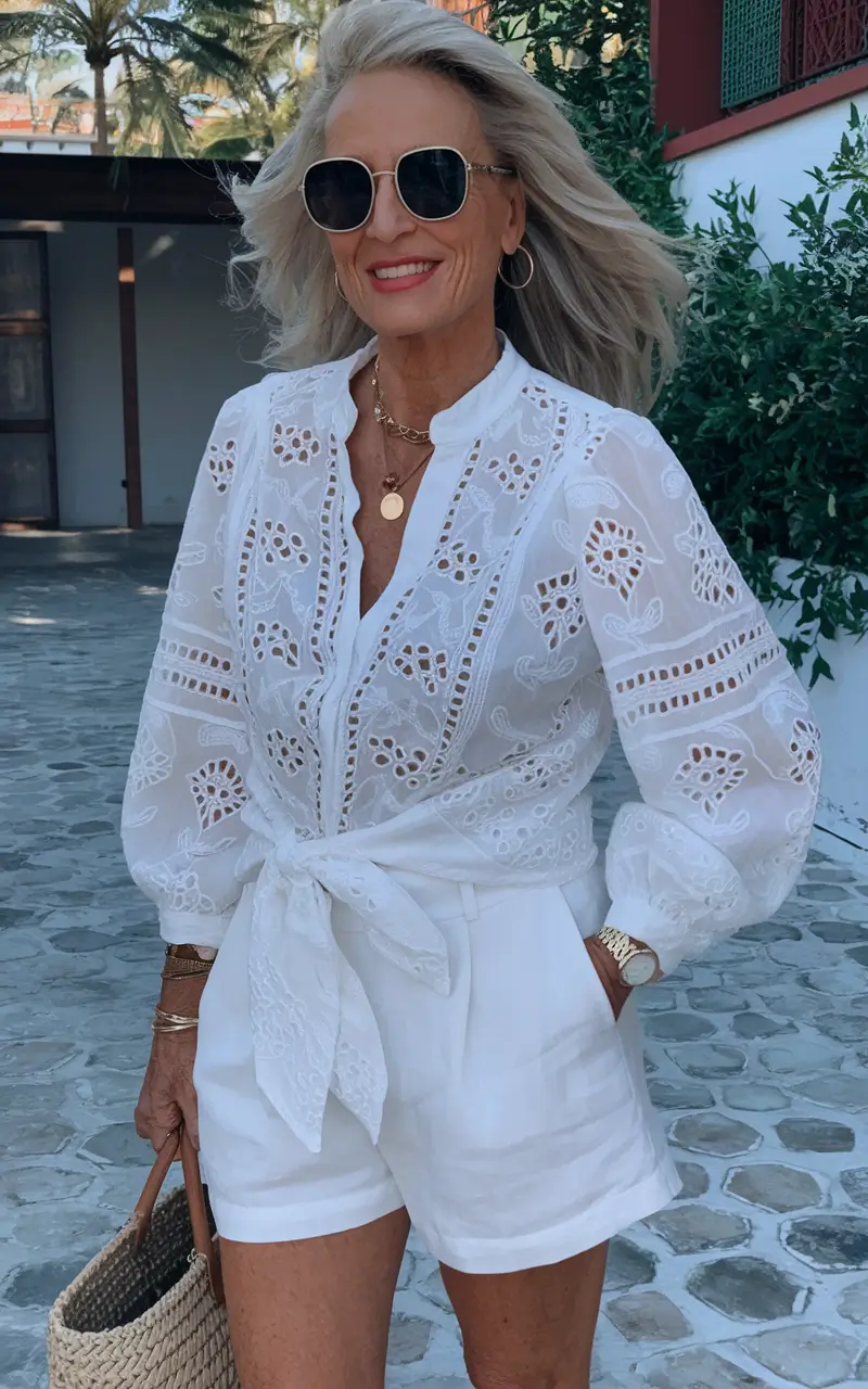 Outfits for Women Over 50 - Summer 2025 ideas Fresh Air and White Embroidery