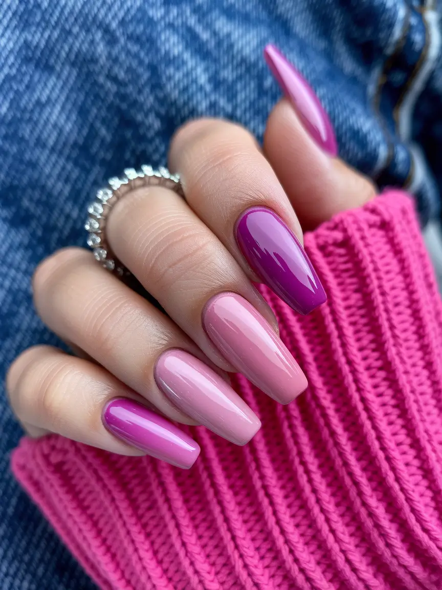 simple summer nails berry pink ombre for every mood