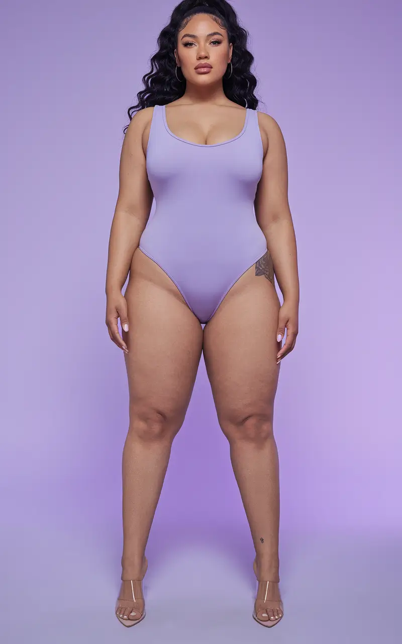 plus size outfits ideas summer 2025 Poolside Power in Lavender