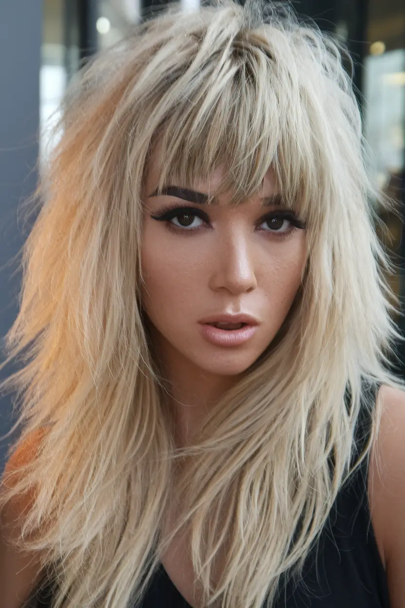 Shaggy Haircuts Trending Summer Heavy Bangs and Big Texture Blonde