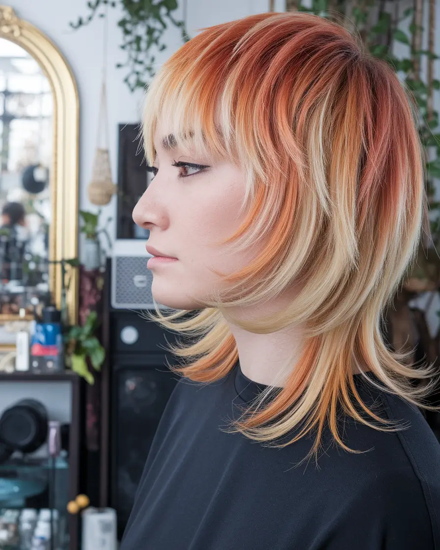 Shaggy Haircuts Trending Summer Sunset Shag with Color Play