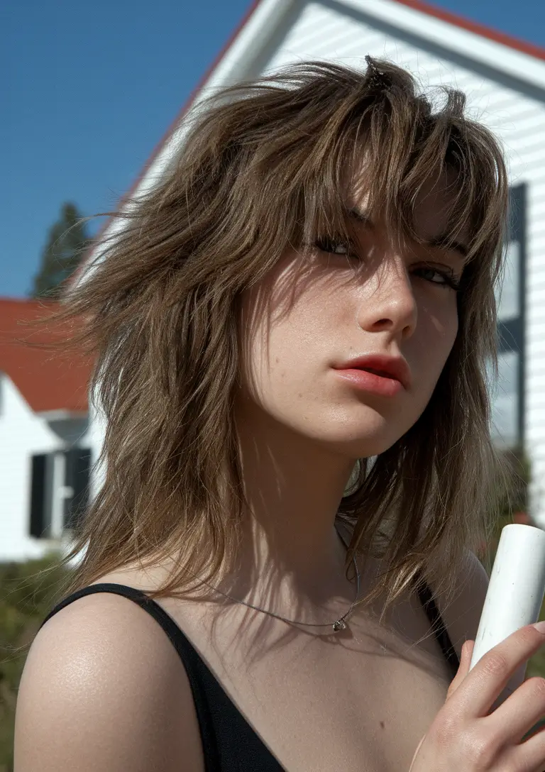 Shaggy Haircuts Trending Summer Wind-Tousled Bronde Shag