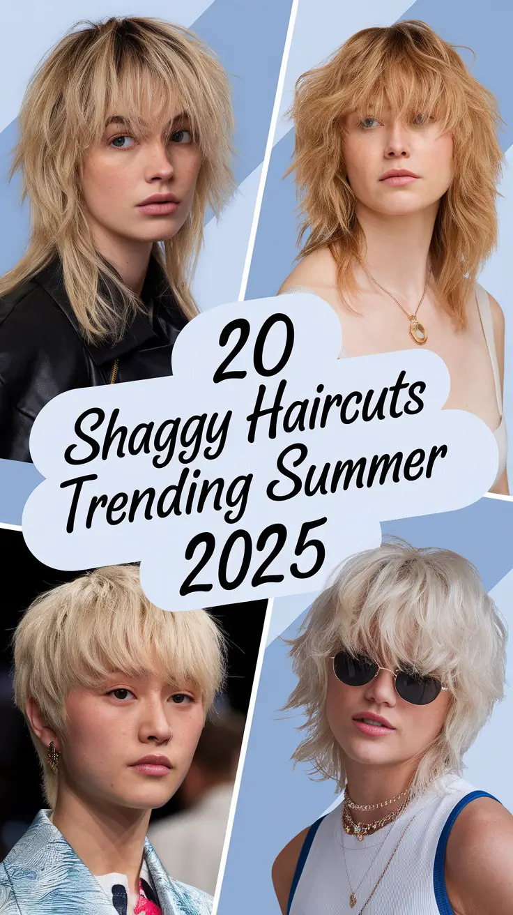 Shaggy Haircuts Trending Summer 2025: 20 Modern Styles for Every Hair Type