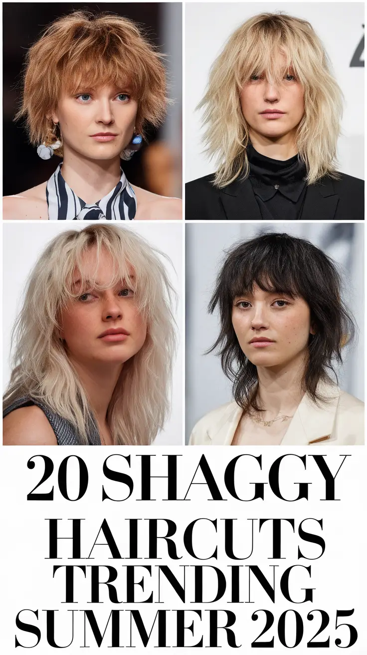 Shaggy Haircuts Trending Summer 2025: 20 Modern Styles for Every Hair Type