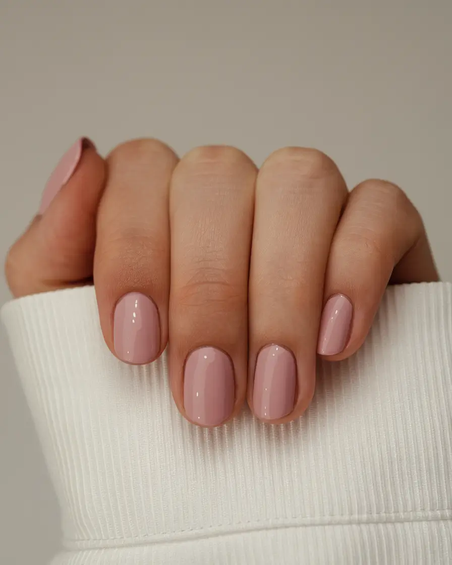 short summer nails 2025 Blush Nude Chic