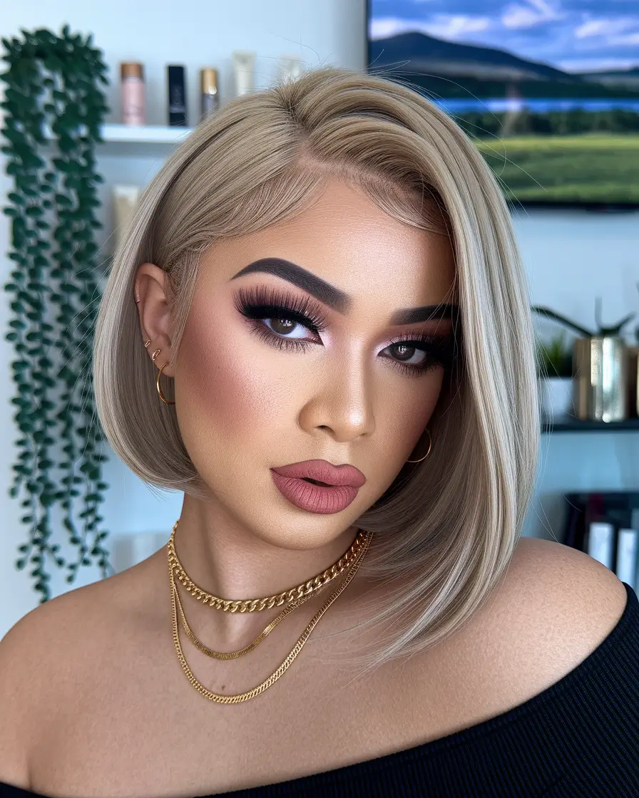 summer short haircuts 2025 Sculpted Luxe Lob with Flawless Precision