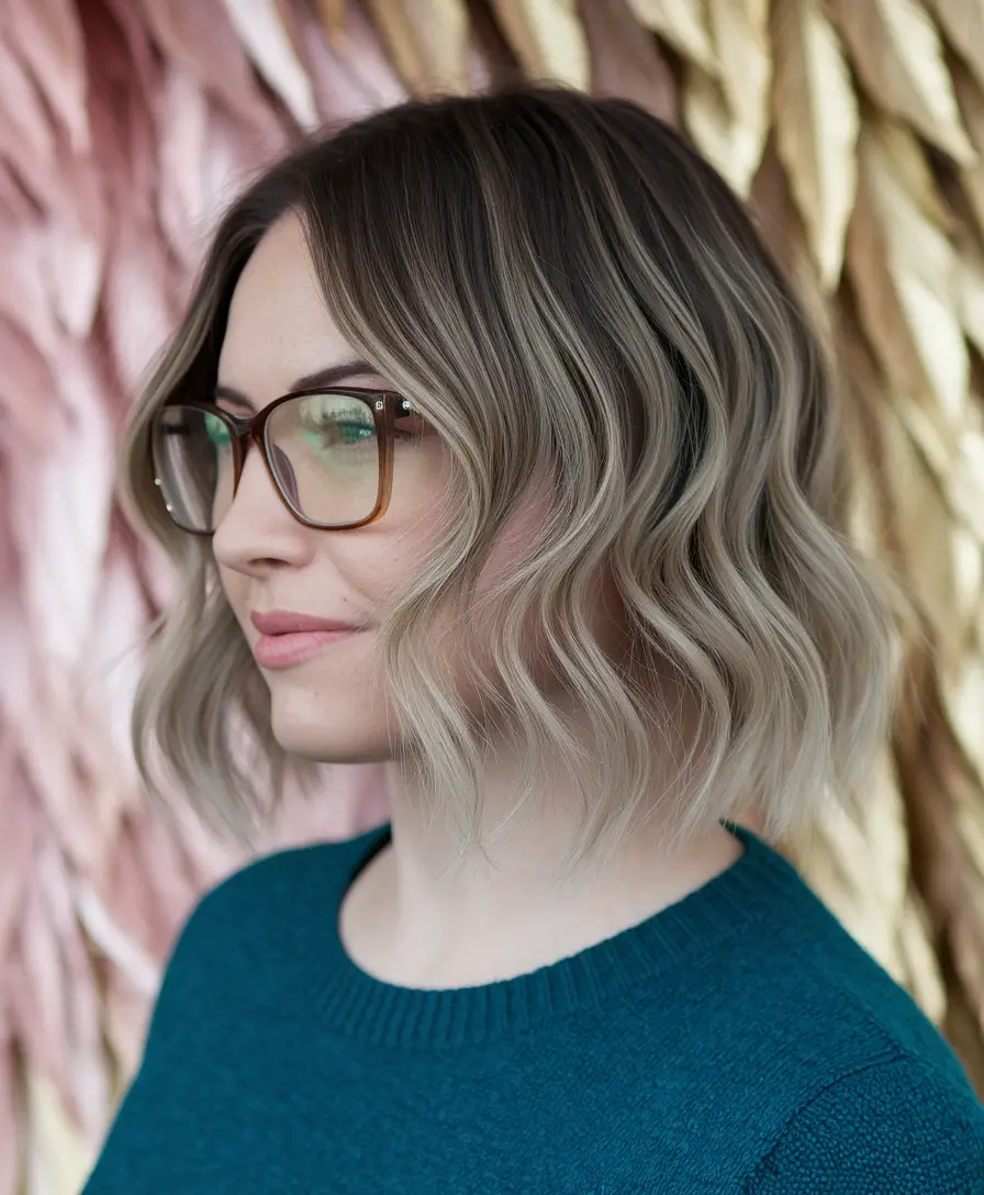 summer short haircut ideas Softly Waved Bob with Root Shadow