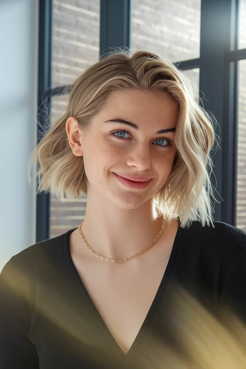 summer short haircuts for women Choppy Bob with Soft Waves