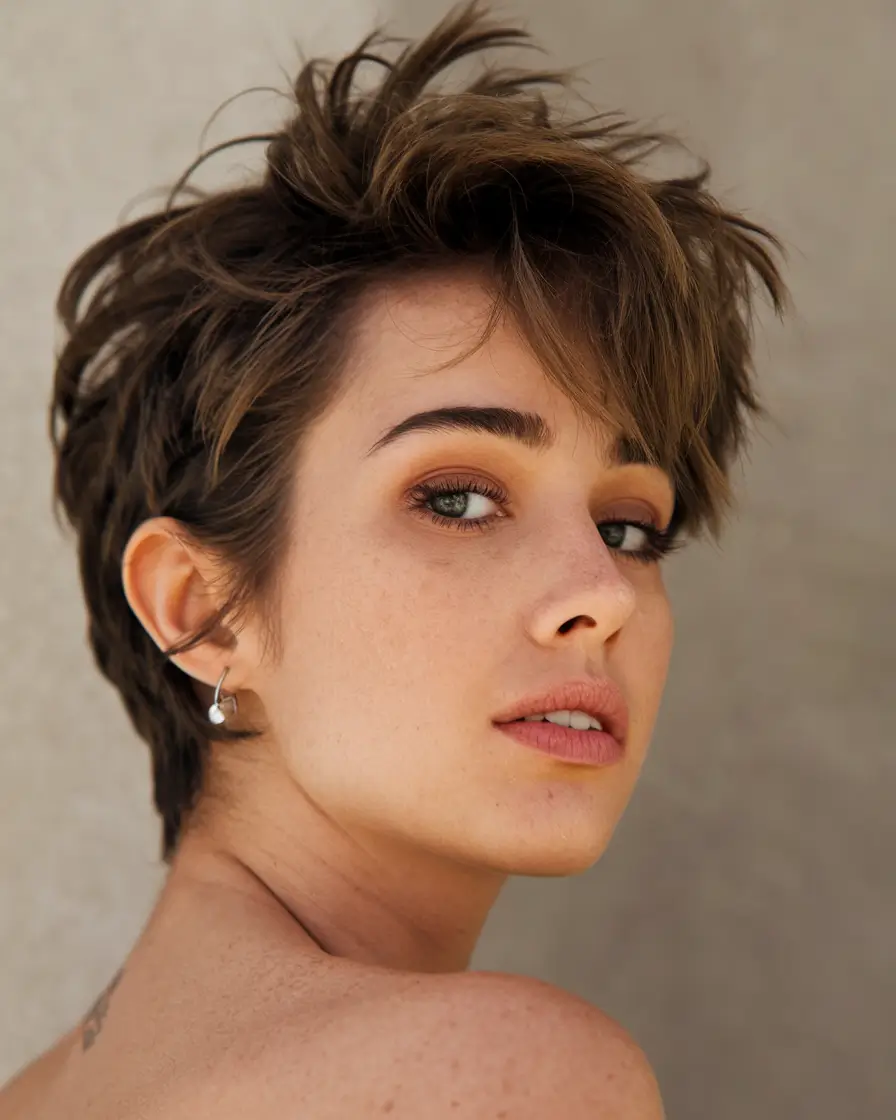 summer short haircuts 2025 Textured Pixie with Tousled Energy