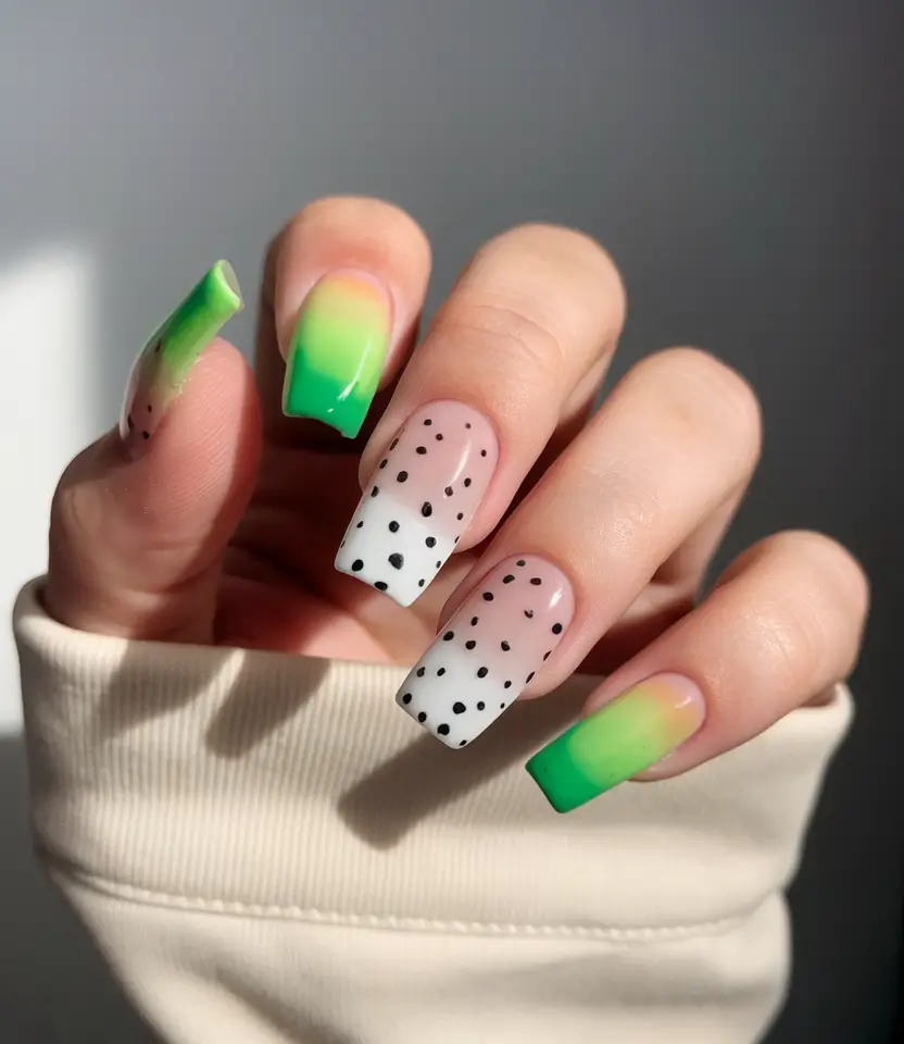 summer nails color ideas 2025 Dragon Fruit-Inspired Nails for a Playful Twist