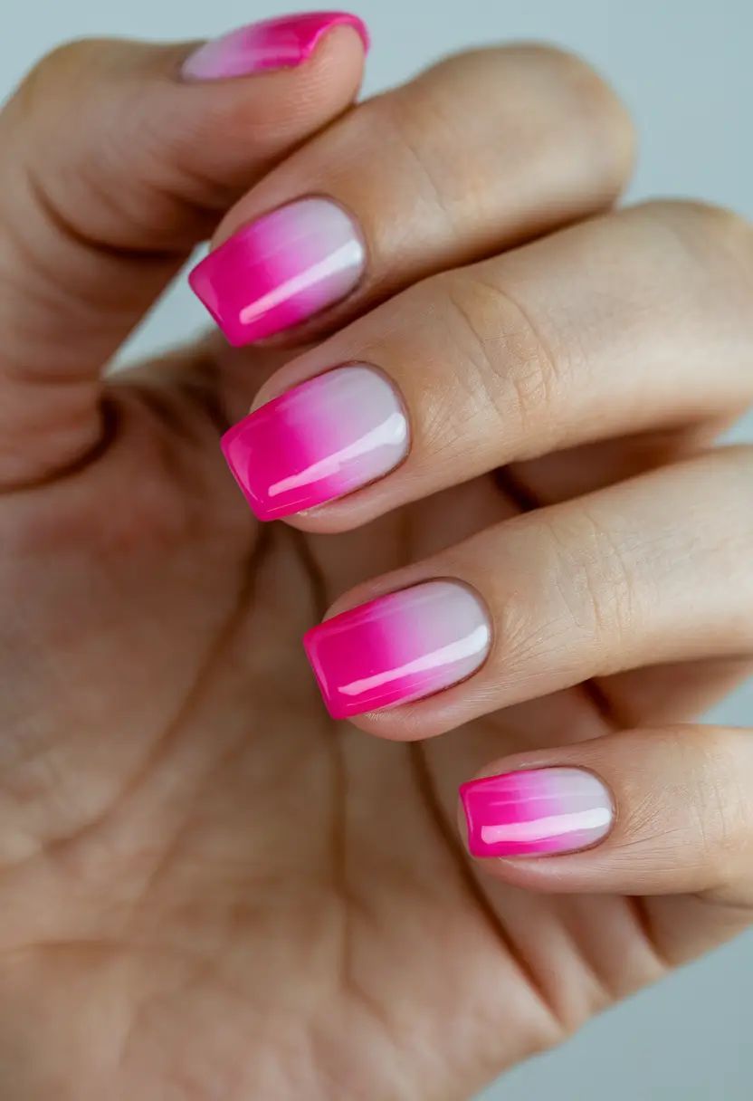 summer nails color ideas 2025 Pink Ombré for a Soft and Feminine Touch