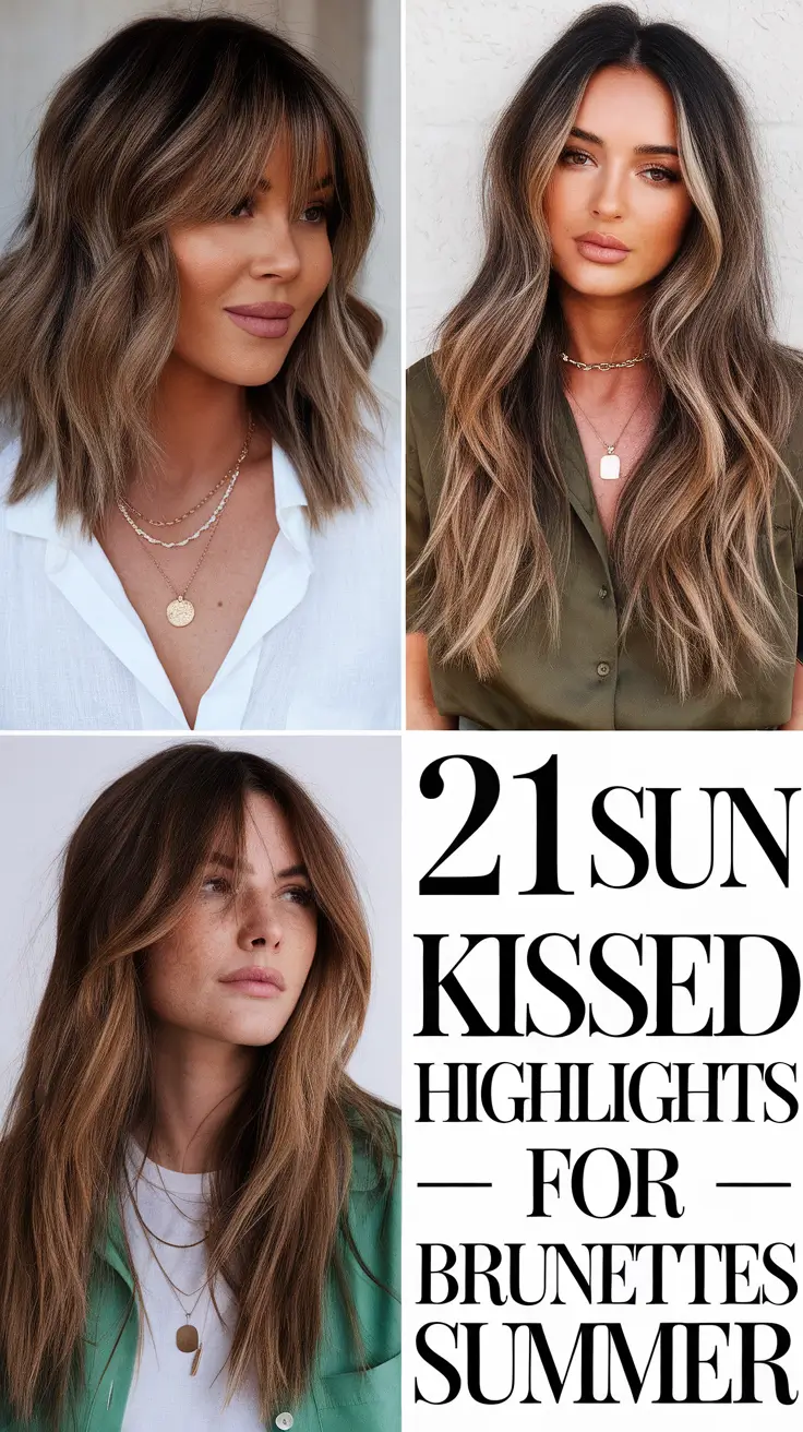 Sun Kissed Highlights for Brunettes Summer 2025 – Radiant Hair Color Ideas