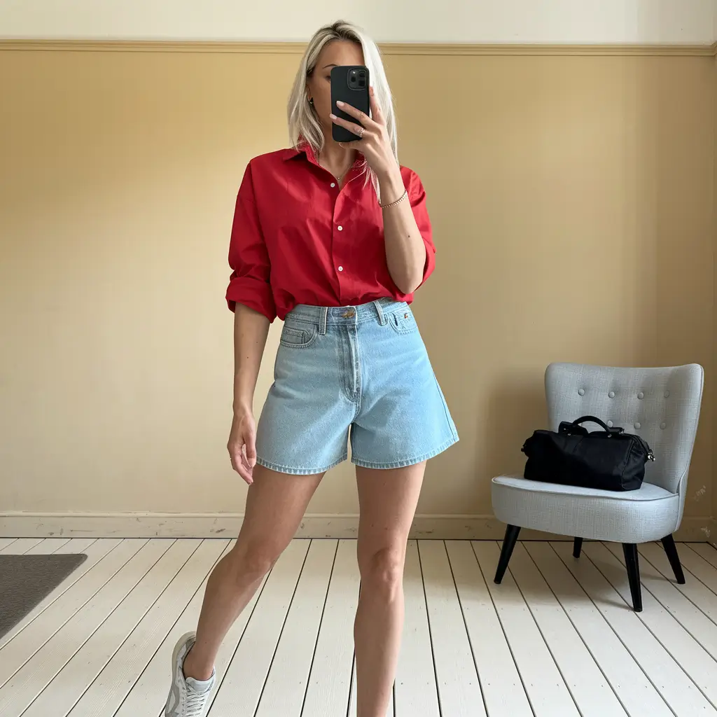 4th of july wardrobe Bright Red & Denim Confidence
