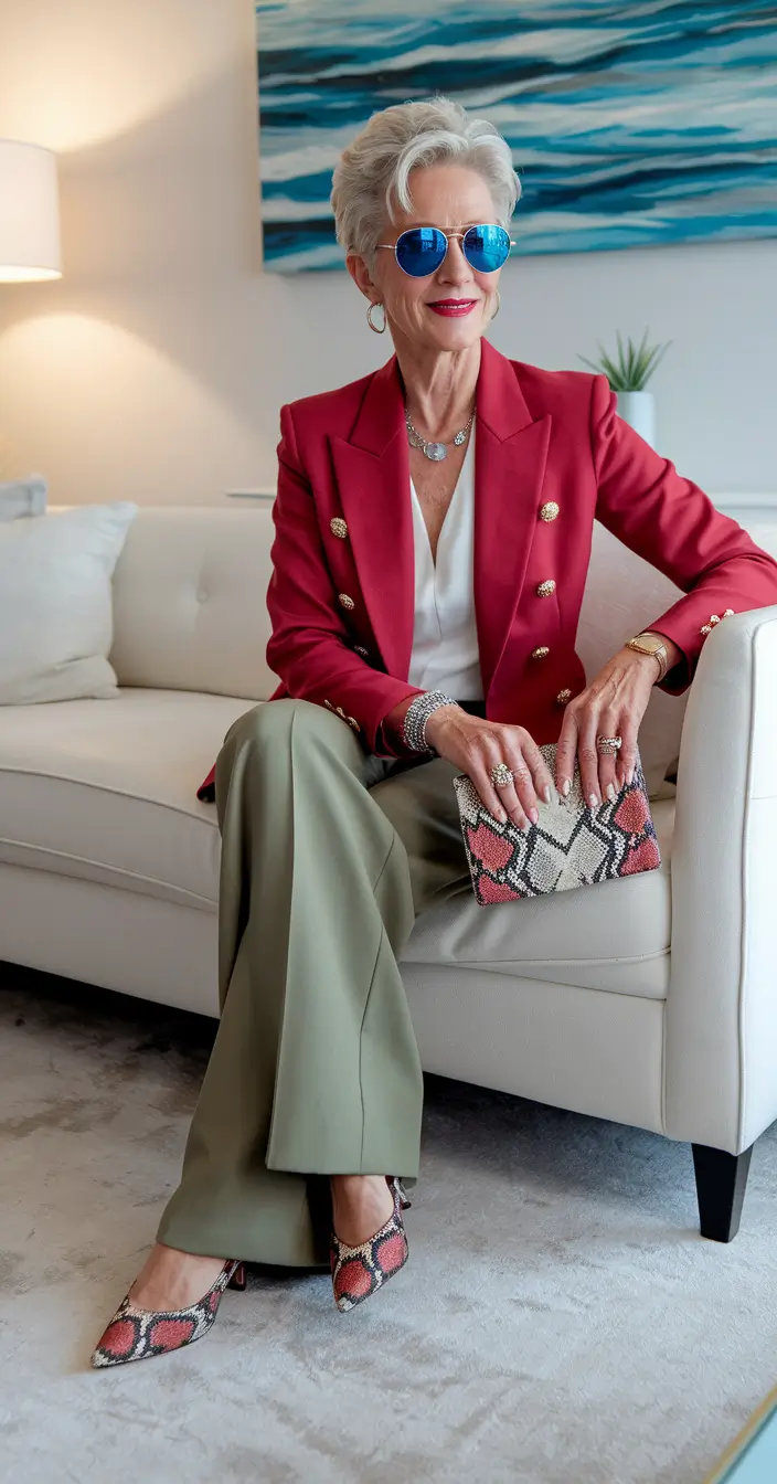 fall outfits for women over 50 dressy Color Contrast and Sophisticated Edge