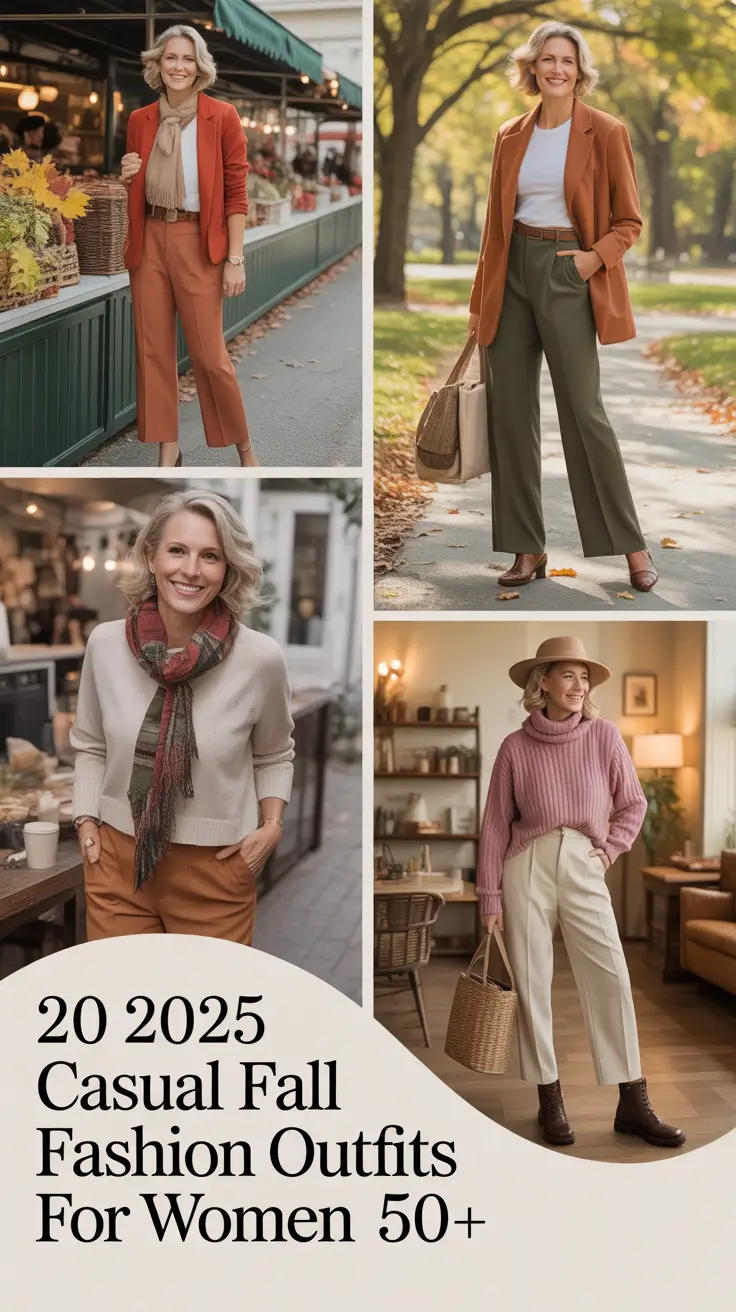2025 Casual Fall Fashion Outfits for Women 50+: Comfy, Chic & Age-Defying Looks