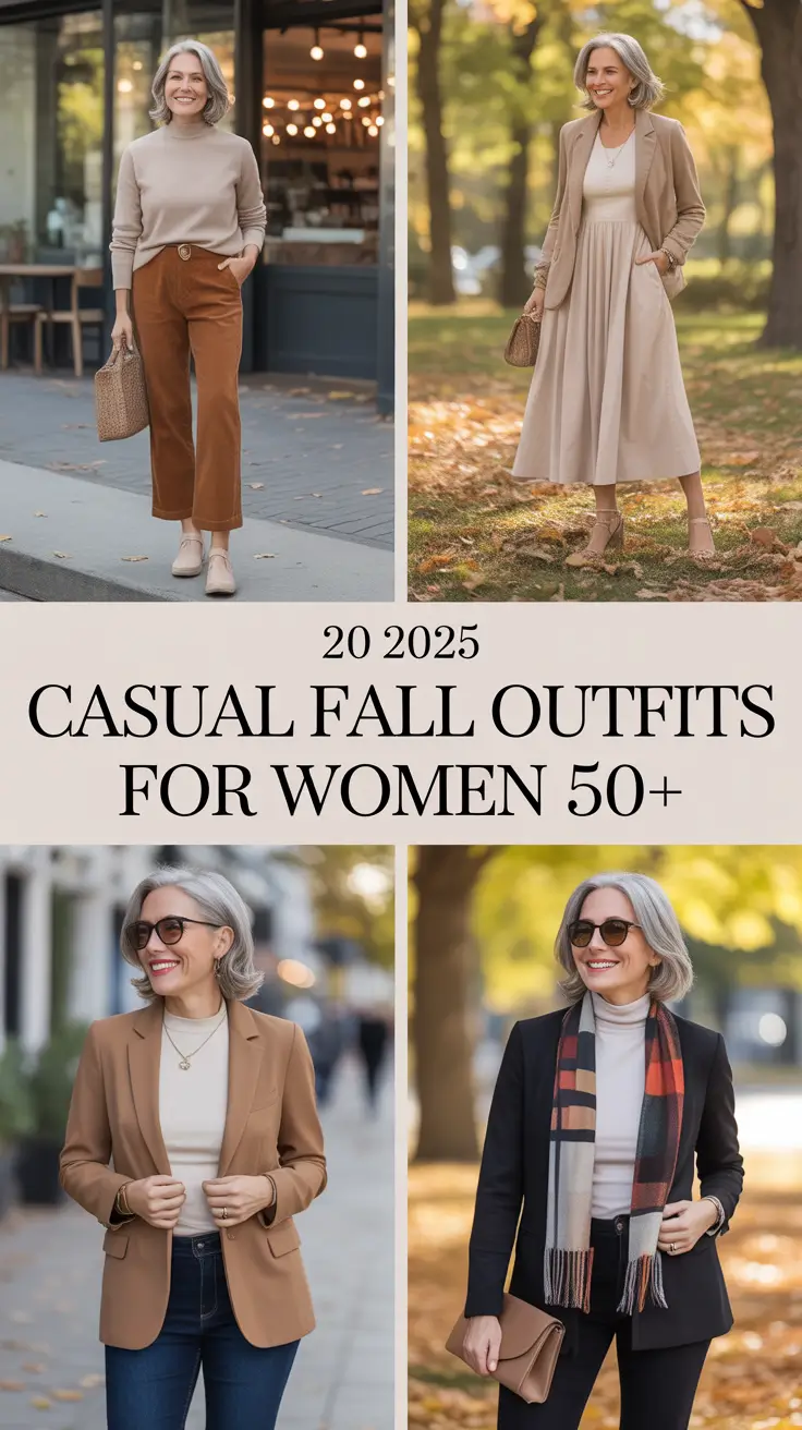 2025 Casual Fall Fashion Outfits for Women 50+: Comfy, Chic & Age-Defying Looks