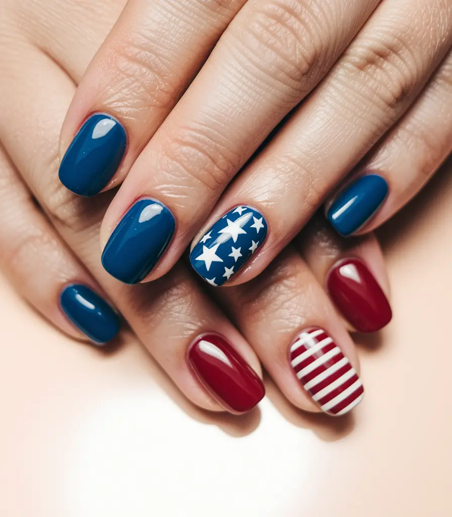 4th of july nails short Americana Pop with Short Gel Confidence