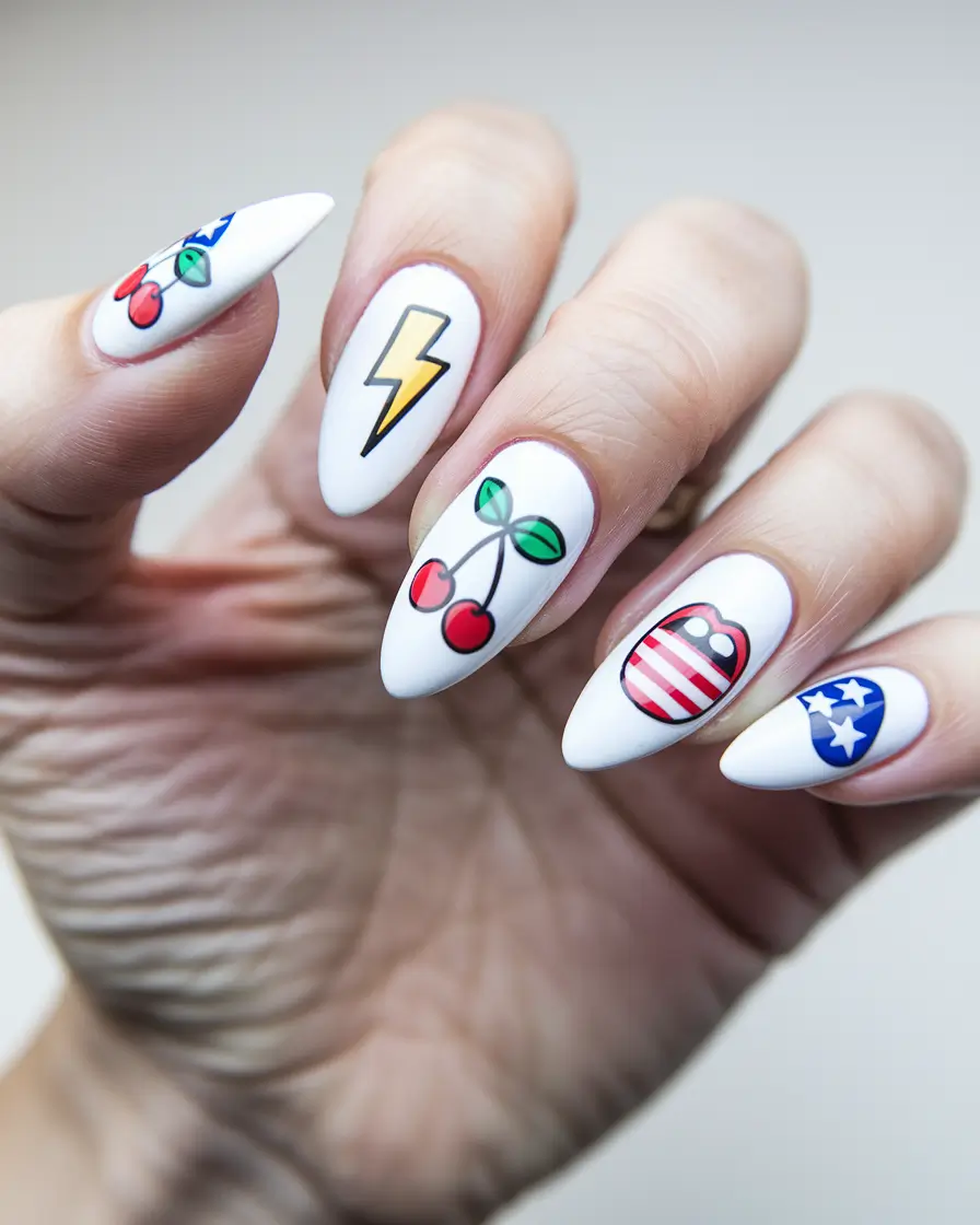 4th of july nails designs 2025 Pop Art Americana Play