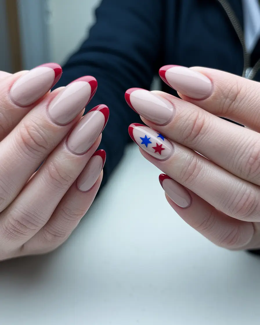 4th of july nails french tip French Twist with a Starry Secret