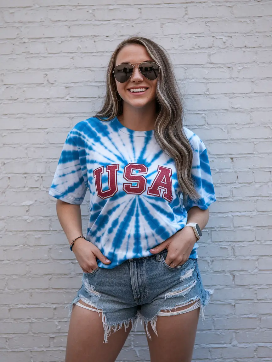 4th of july outfits ideas 2025 Tie-Dye Spirit & Denim Cool