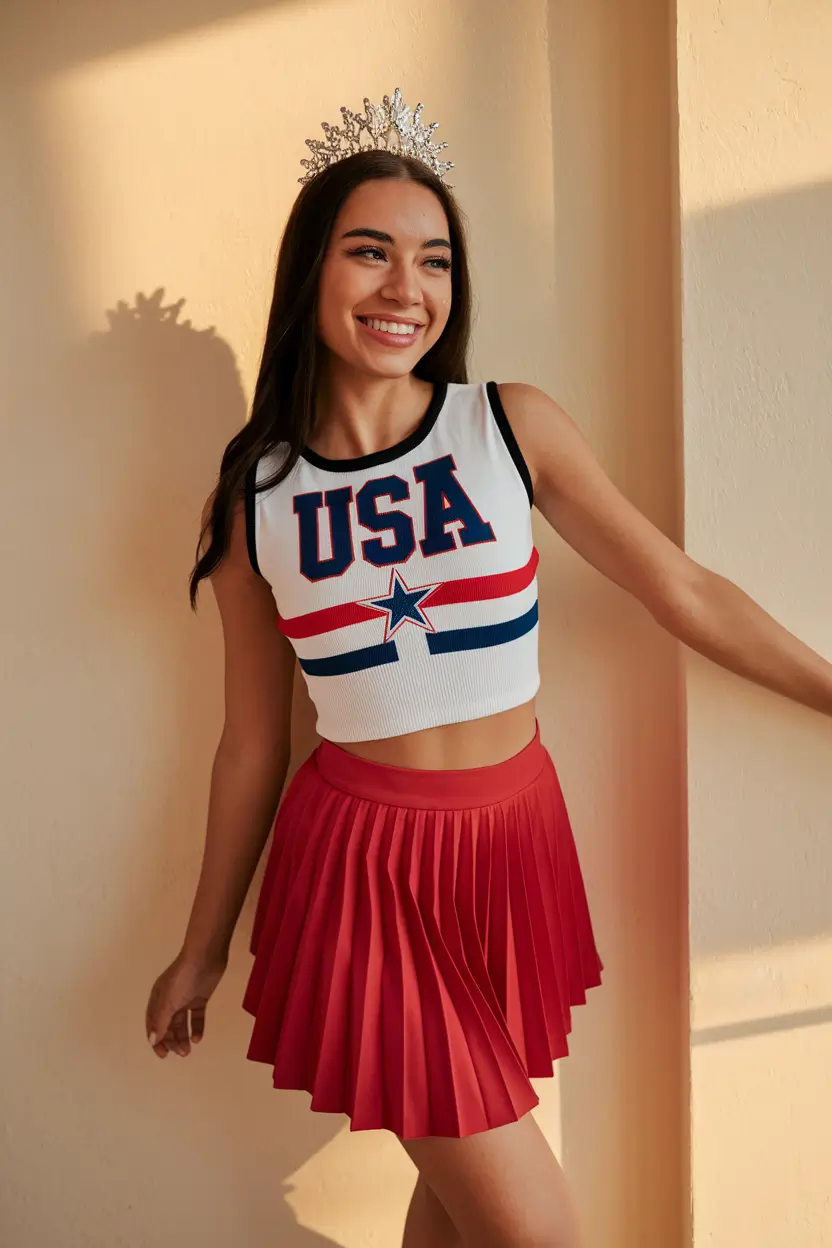 4th of july outfits ideas 2025 Pageant Core Meets Cheer Captain