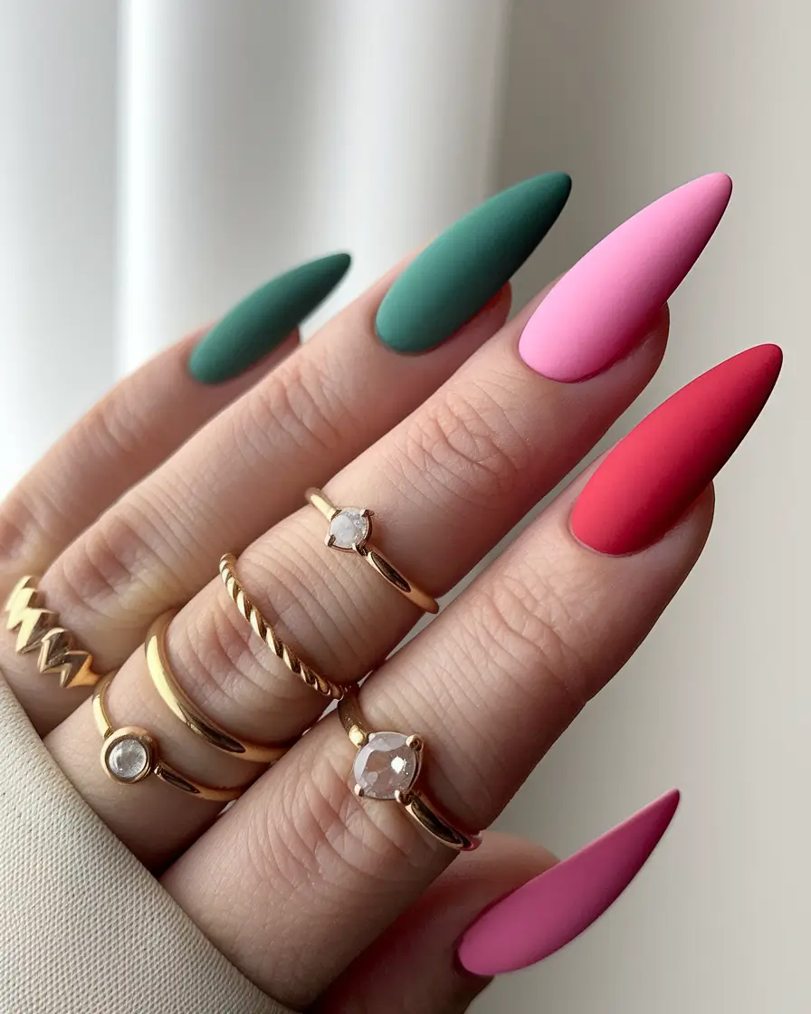 almond nails summer Velvet Popsicle Gradient