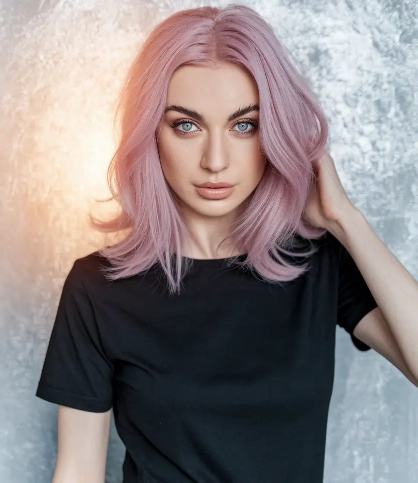 august hair color ideas - Rosy Dust with Barely-There Waves