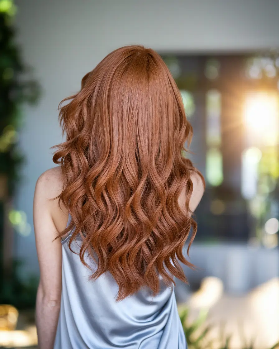 august hair color ideas - summer trends for 2025 Sunlit Cinnamon Waves
