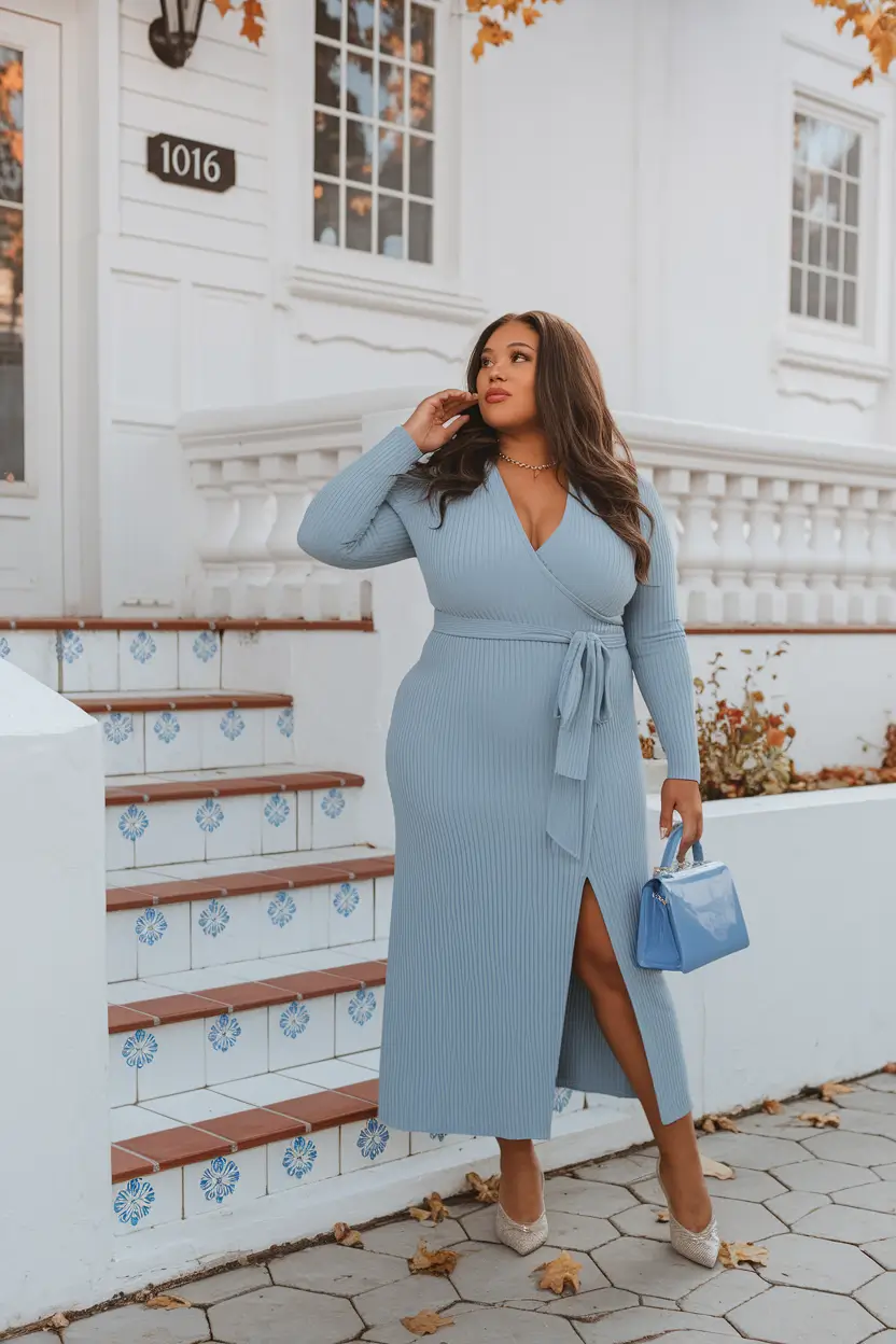 fall plus size outfits going out Sleek and Sophisticated in Knit Elegance