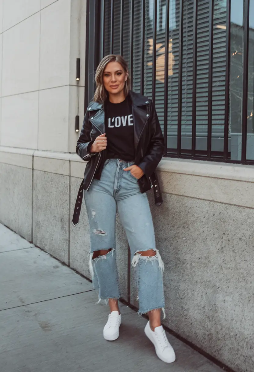 fall outfits Leather & Love: The Street Style Staple