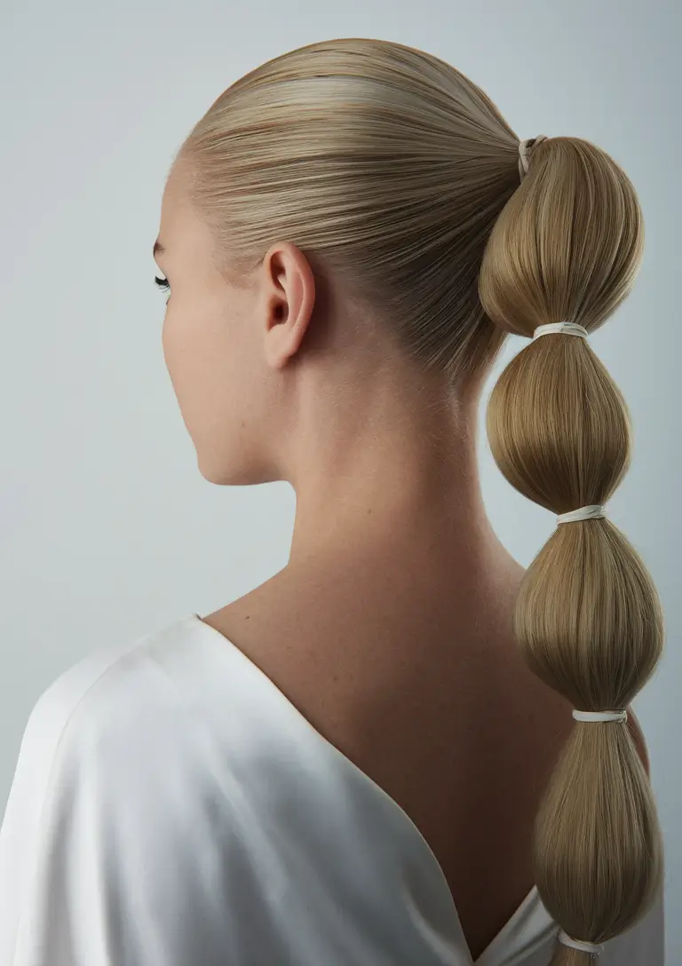 first day of school hairstyles for teens Sleek Bubble Ponytail for the Minimalist Chic