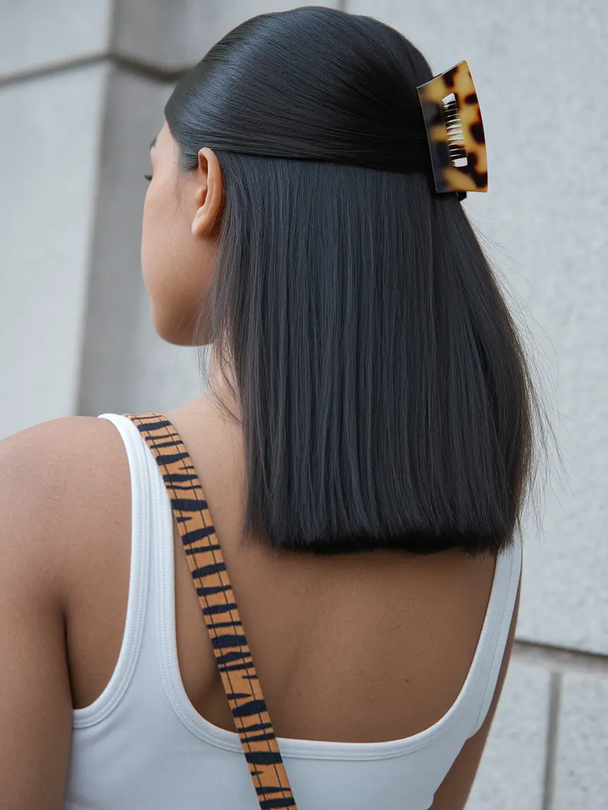 first day of school hairstyles straight Sleek Claw Clip Tuck for Polished Simplicity