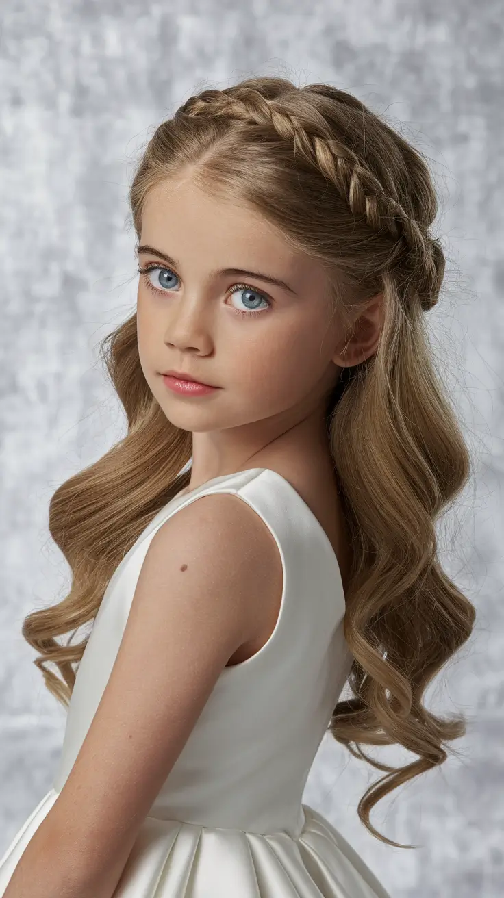 first day of school hairstyles for kids Romantic Braided Crown for Little Royalty