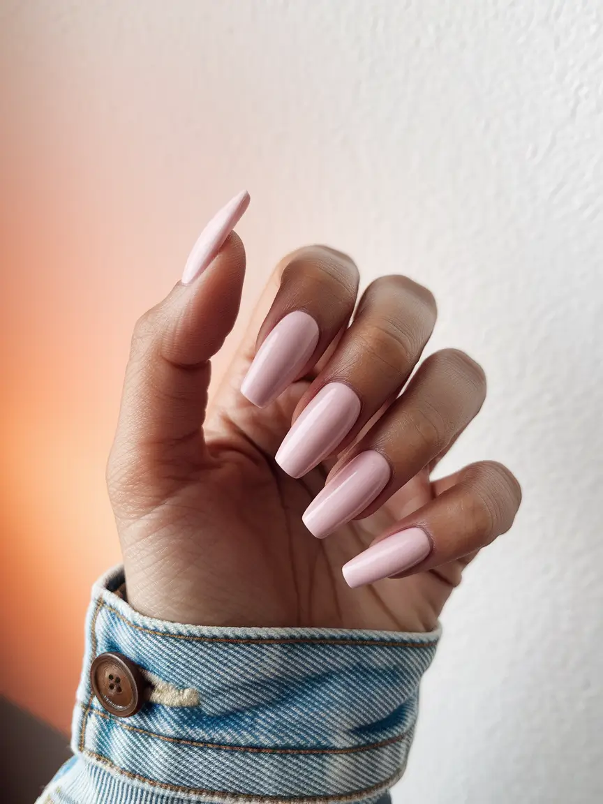 end of summer nails ideas pink Glossy Pink That Speaks Soft Power