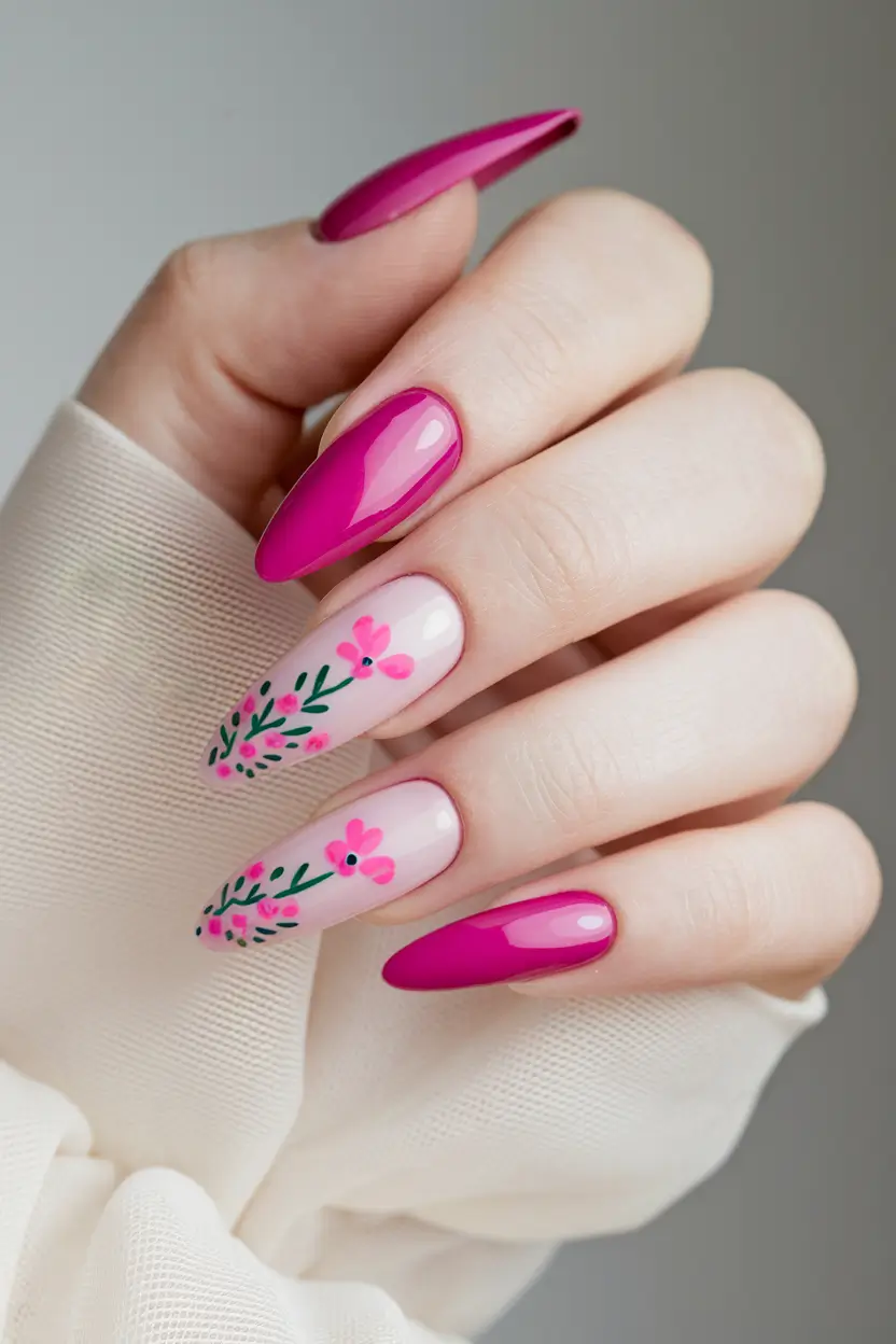 cute summer nails Wildflower Whimsy