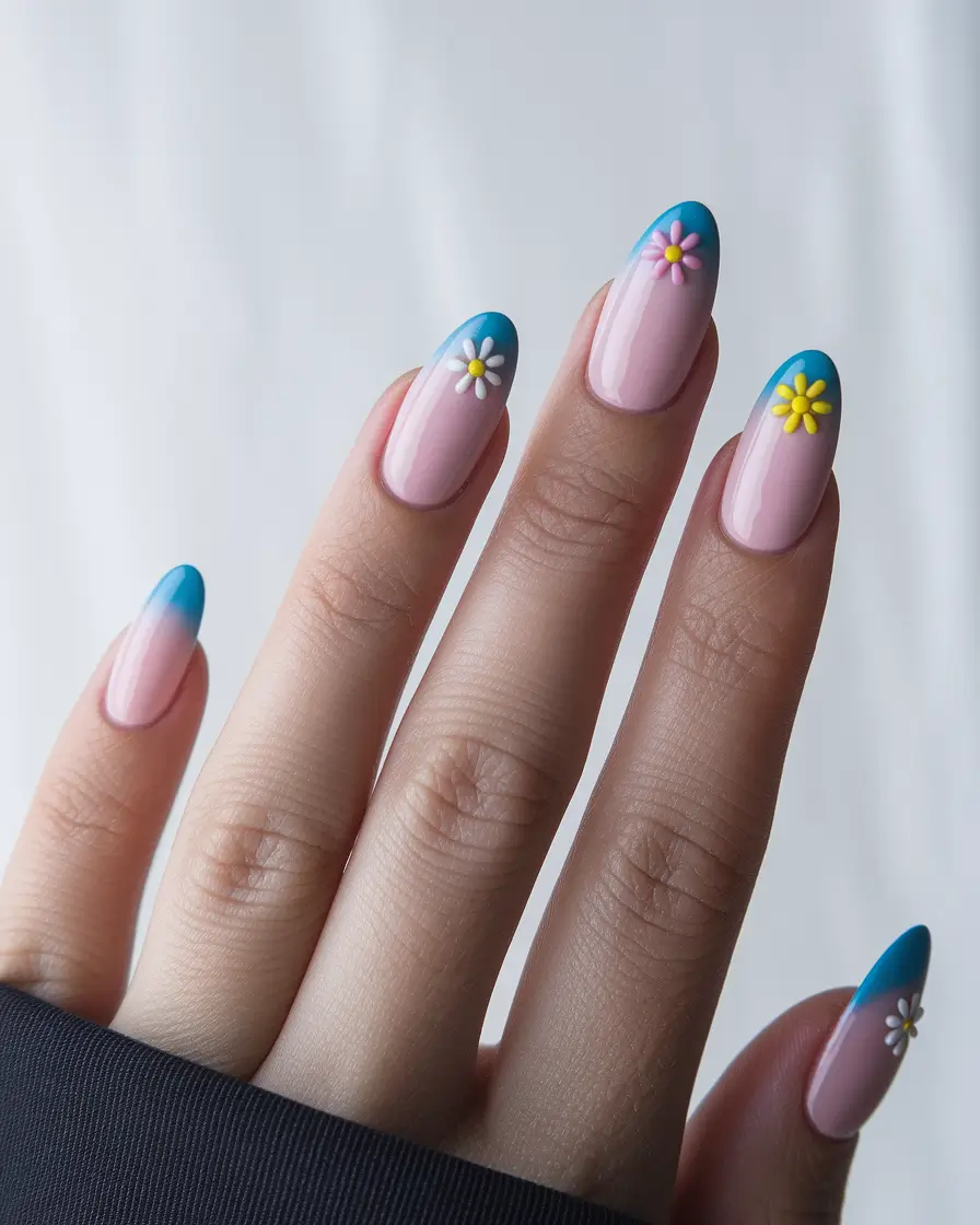 cute summer nails French Blooms With a Twist