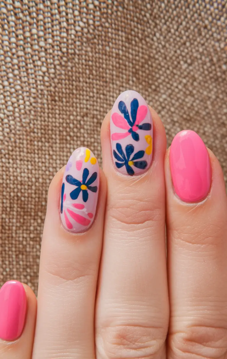 cute summer nails Painted Garden Party