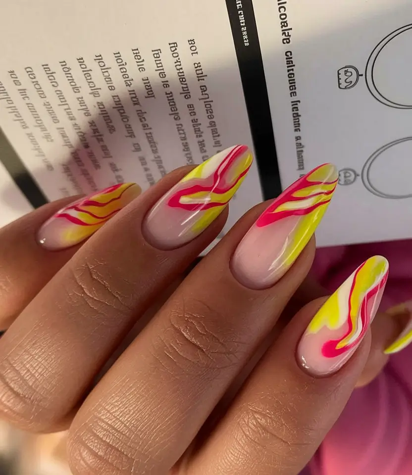cute summer nails Tropical Swirl Sorbet