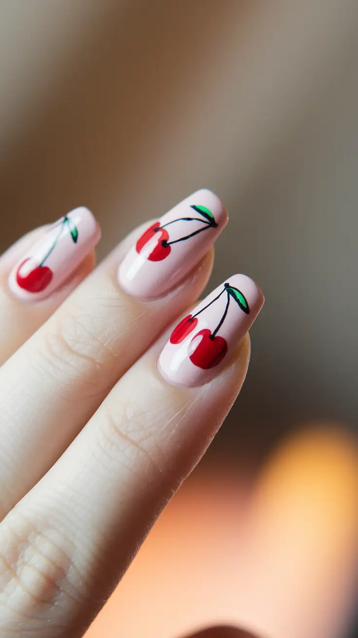 cute summer nails Cherry Pop Chic