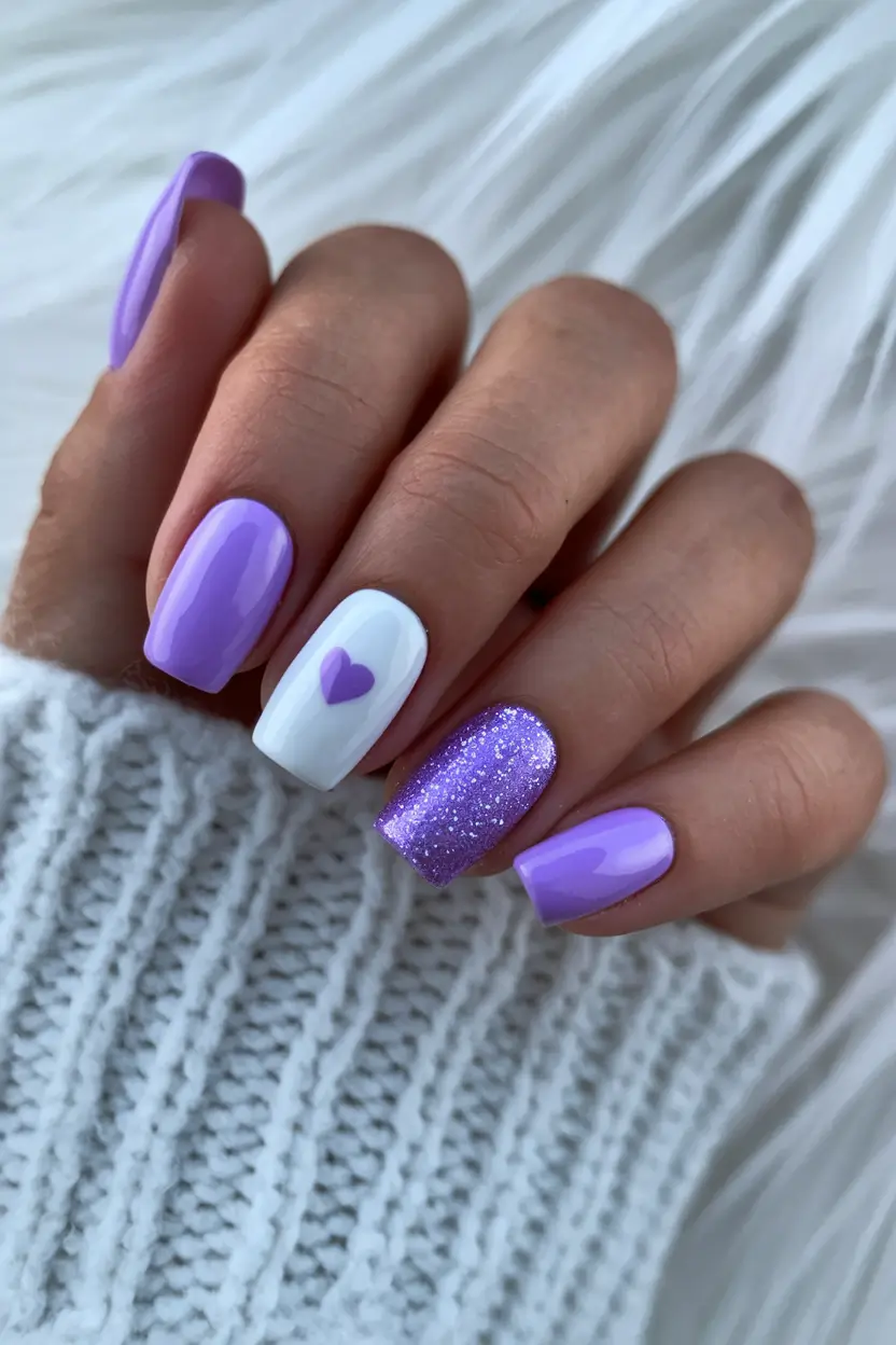 cute summer nails Sweetheart Sparkle