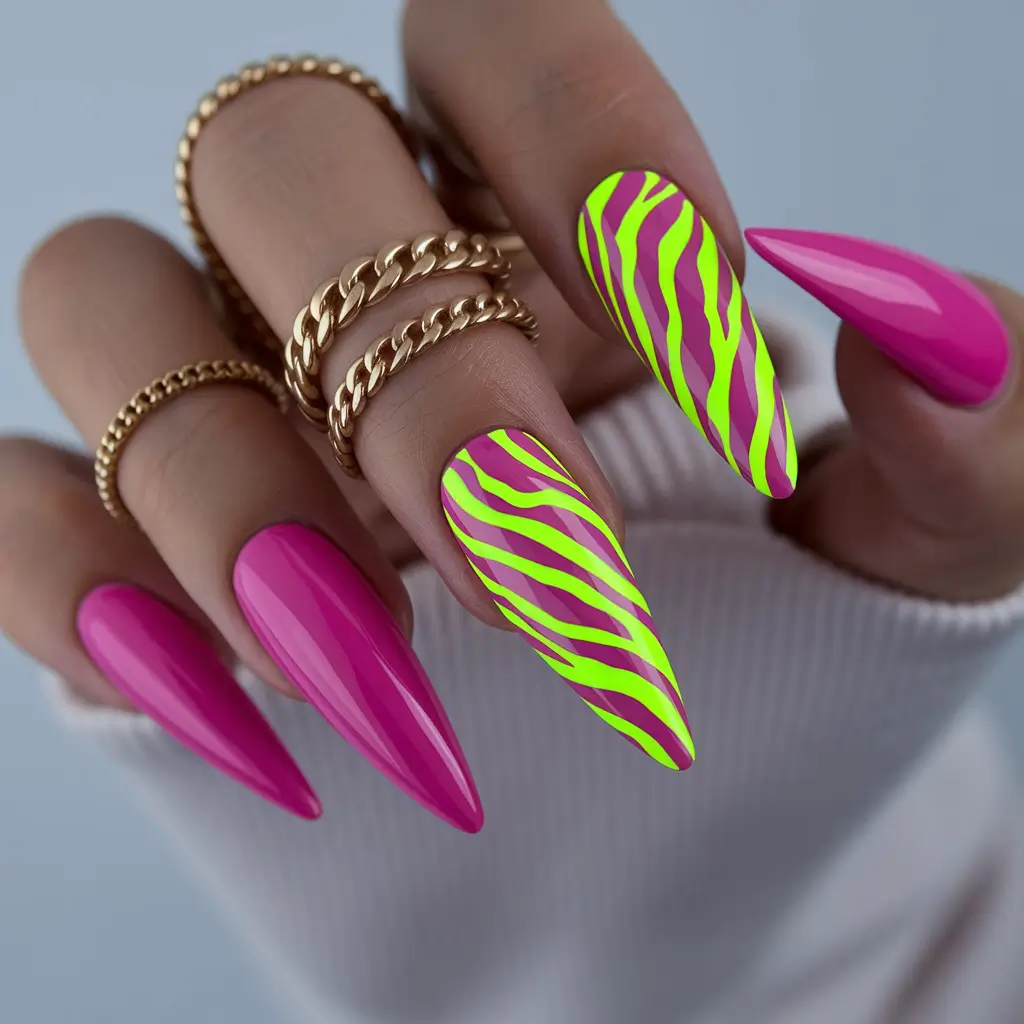 cute summer nails Electric Zebra Drama