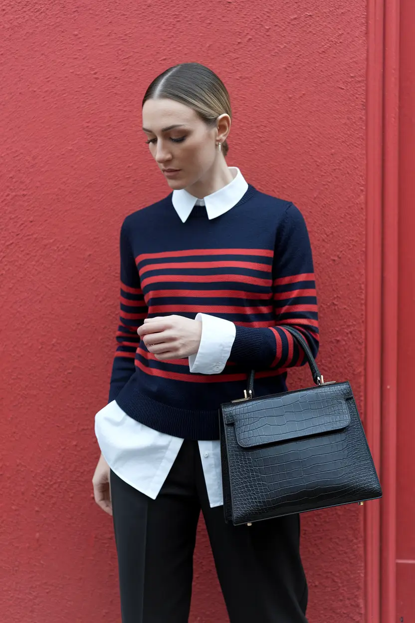 fall business casual outfits ideas 2025+Modern Prep With a Parisian Twist