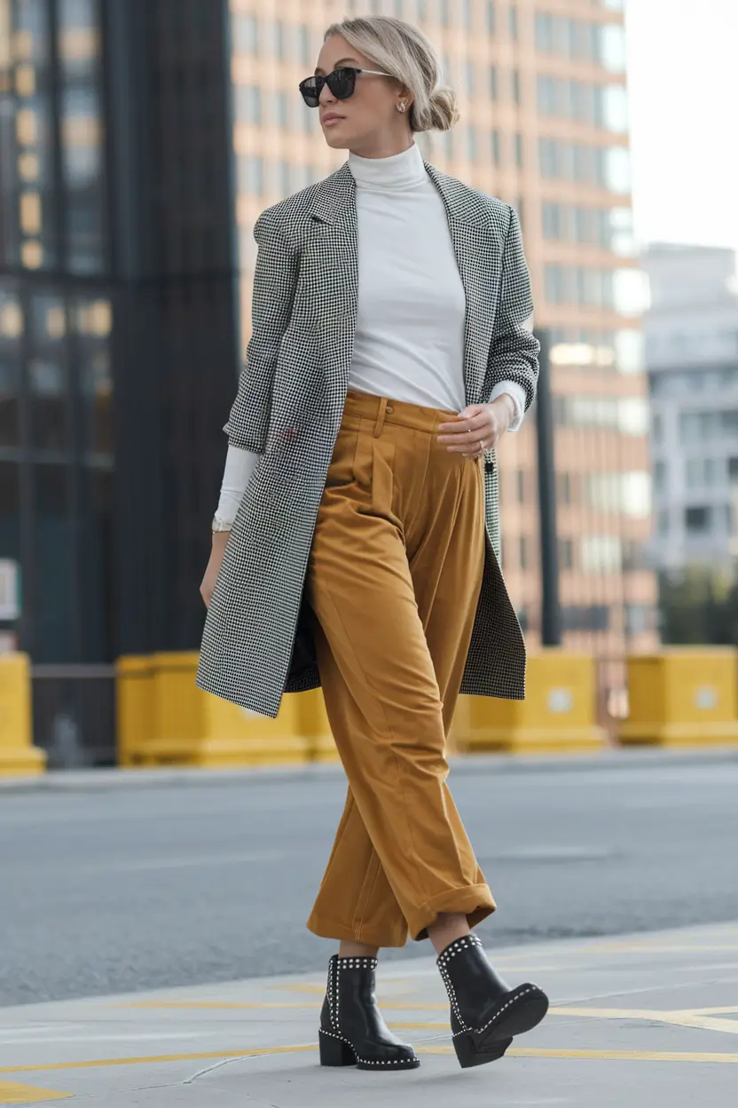fall business casual outfits ideas 2025+Smart Textures and Unexpected Color Play